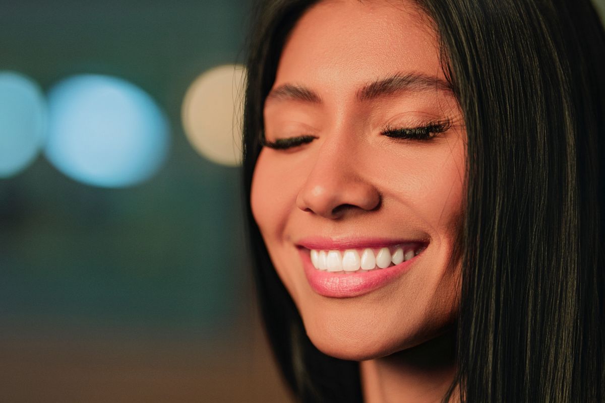 Bright white teeth after whitening